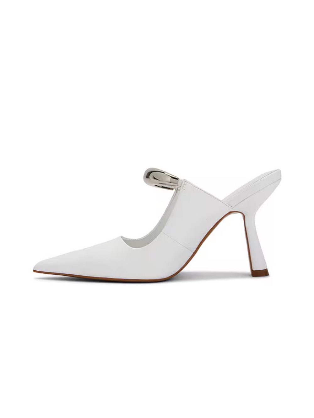Jeffrey Campbell Womens White Pointed Toe Mule with silver Accent - Picture 2 of 9